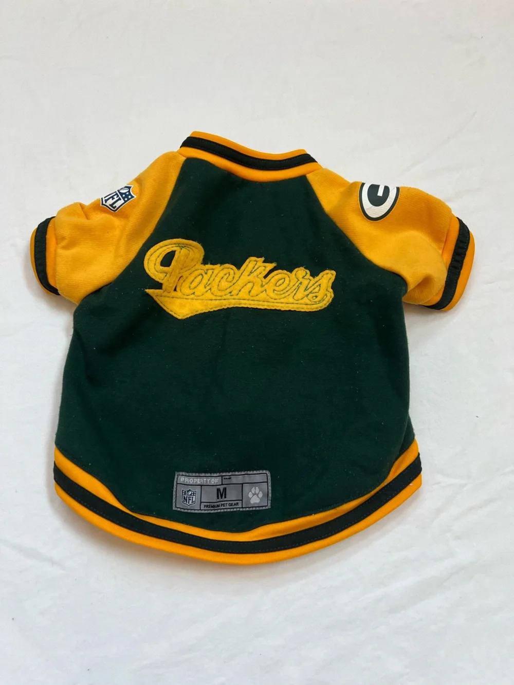 Green Bay Packers Pet Bomber Jacket NFL Shirt for Dogs & Cats MEDIUM Green Gold